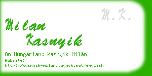 milan kasnyik business card